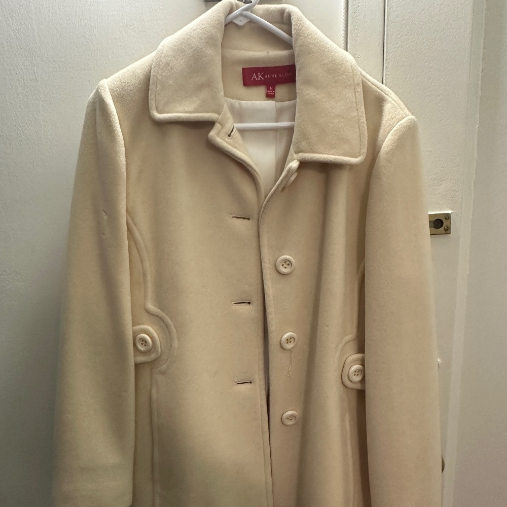 Anne Klein White Wool Coat